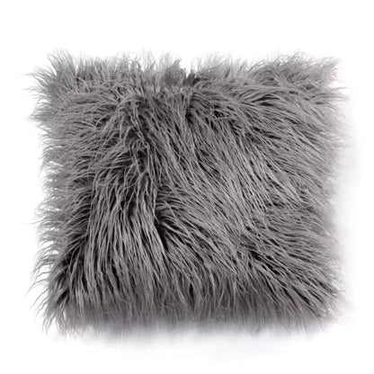 Cushion Cover Plush Faux Fur Cotton Backing