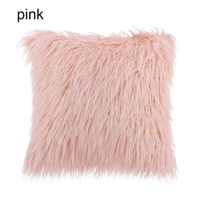 Cushion Cover Plush Faux Fur Cotton Backing