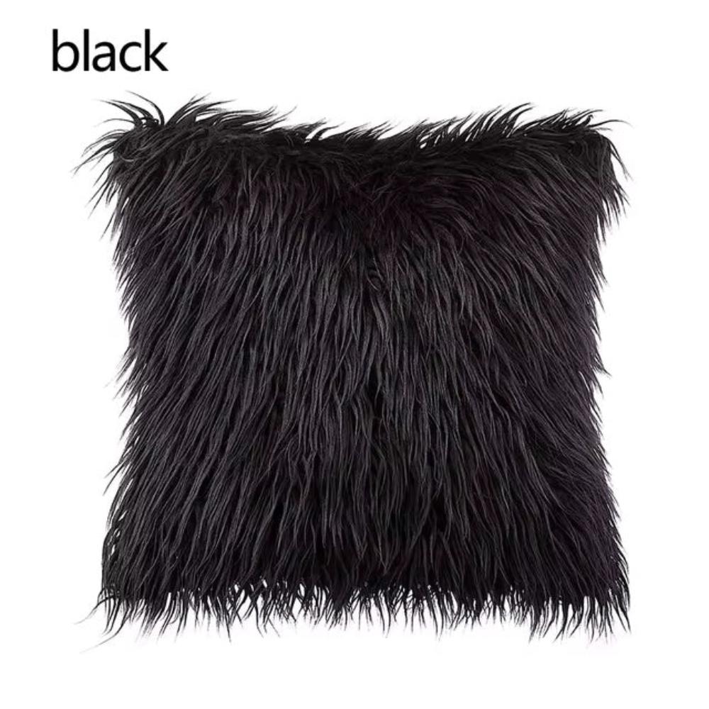 Cushion Cover Plush Faux Fur Cotton Backing