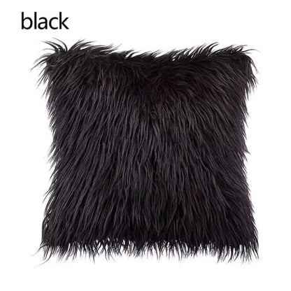Cushion Cover Plush Faux Fur Cotton Backing