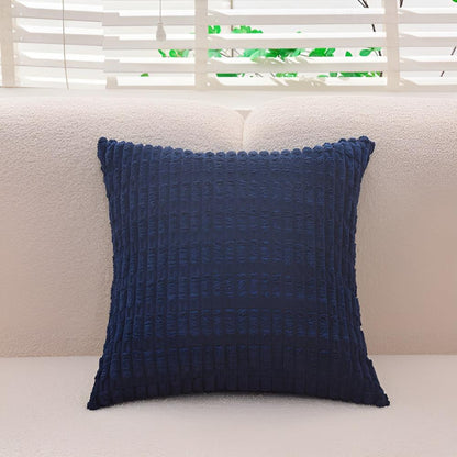 Cushion Cover Plush Ridged Polyester Hidden Zipper