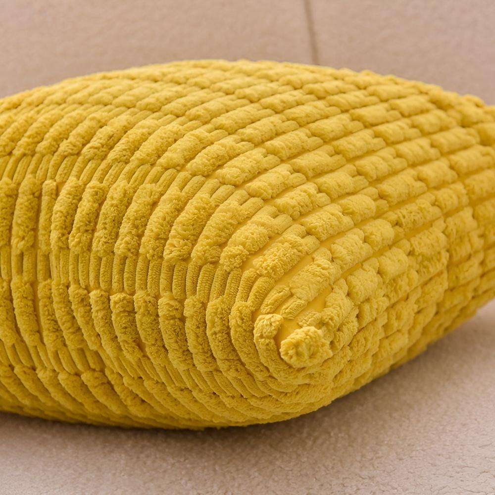 Cushion Cover Plush Ridged Polyester Hidden Zipper