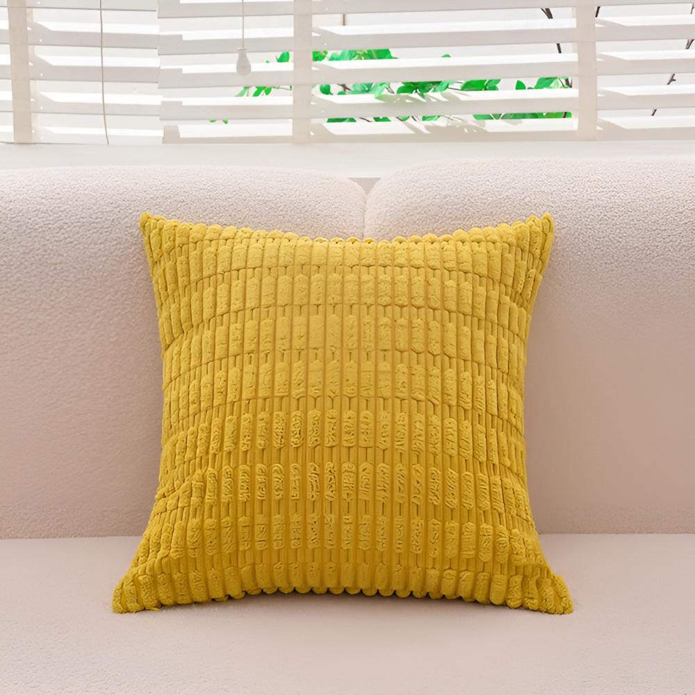 Cushion Cover Plush Ridged Polyester Hidden Zipper