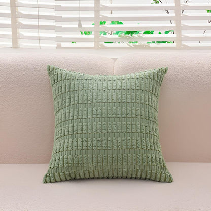 Cushion Cover Plush Ridged Polyester Hidden Zipper