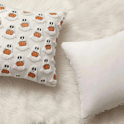 Cushion Cover Pumpkin Print Faux Fleece Machine Washable