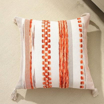 Cushion Cover Reversible Boho Stripe Tassels