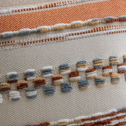 Cushion Cover Reversible Boho Stripe Tassels