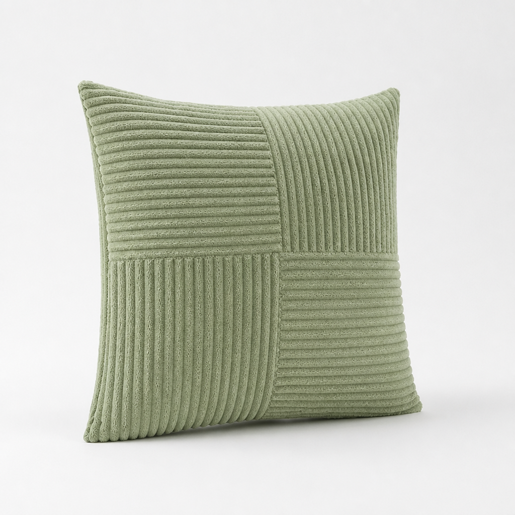 Cushion Cover Ribbed Patchwork Machine-Washable