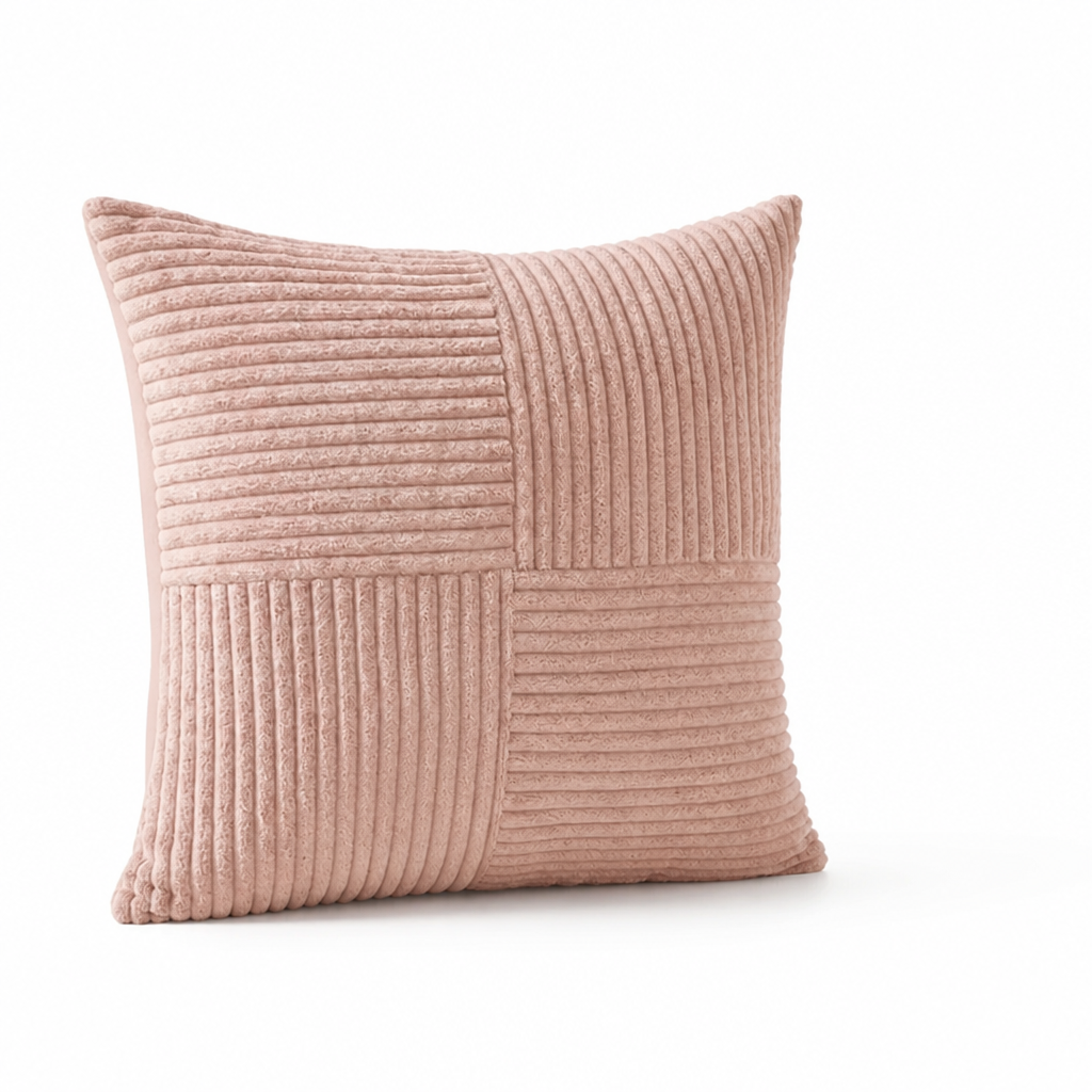 Cushion Cover Ribbed Patchwork Machine-Washable