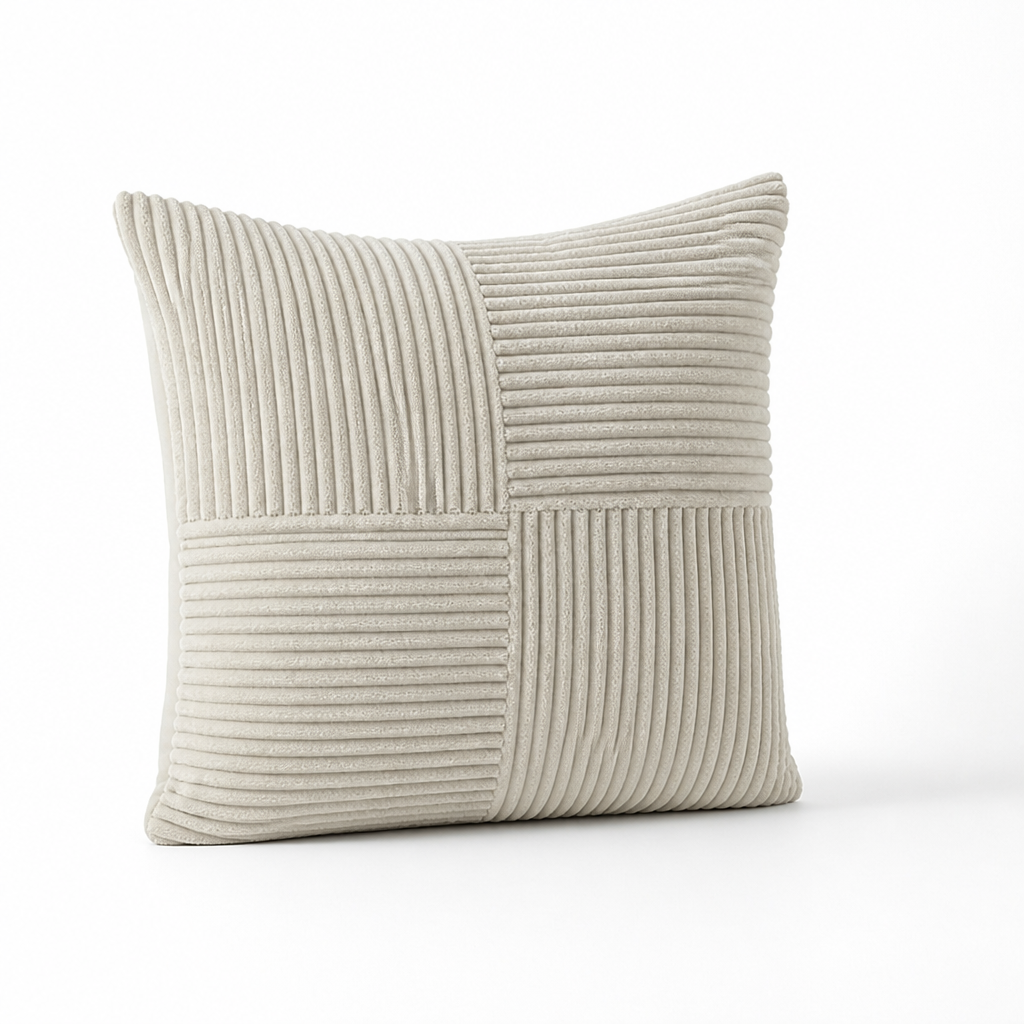 Cushion Cover Ribbed Patchwork Machine-Washable