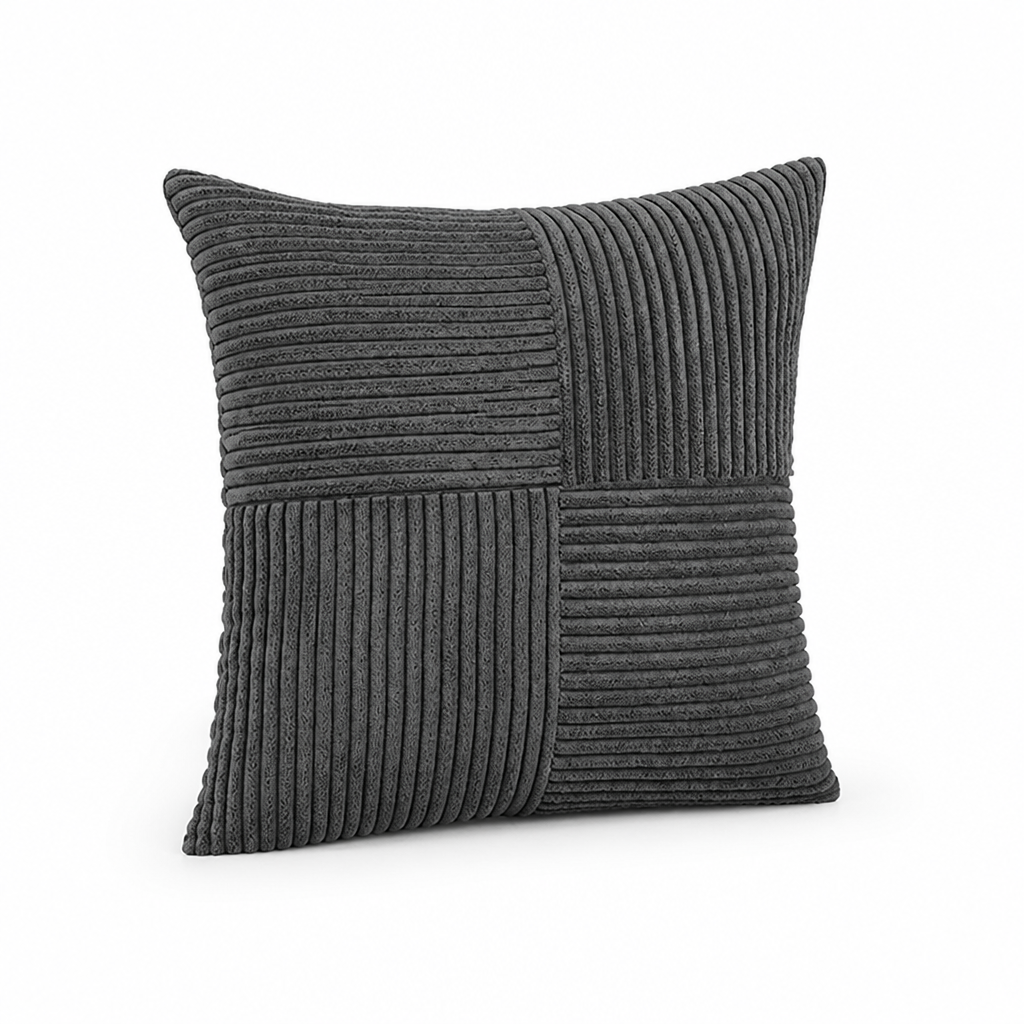 Cushion Cover Ribbed Patchwork Machine-Washable