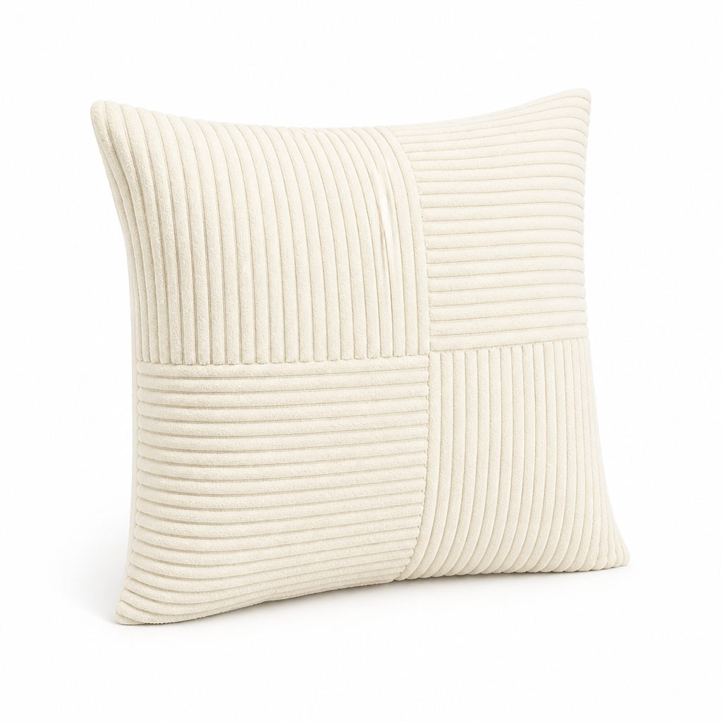 Cushion Cover Ribbed Patchwork Machine-Washable