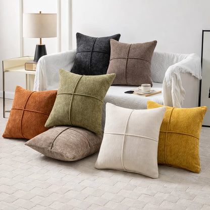 Cushion Cover Soft Microfiber Stitched Panel