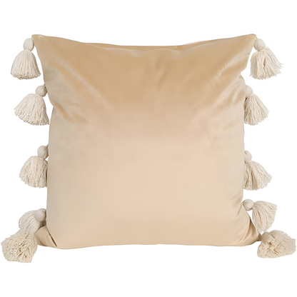 Cushion Cover Soft Velvet Boho Tassels 18 x 18