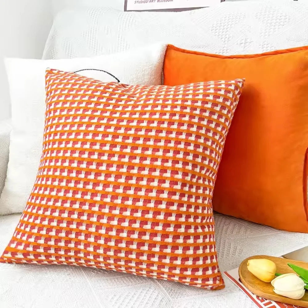 Cushion Cover Textured Pixel Weave Microfiber Machine Washable