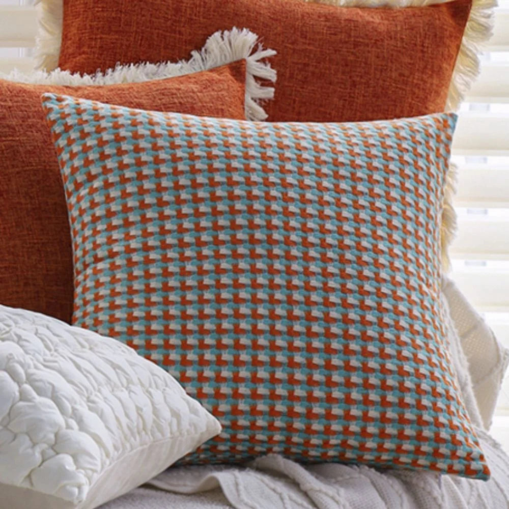 Cushion Cover Textured Pixel Weave Microfiber Machine Washable