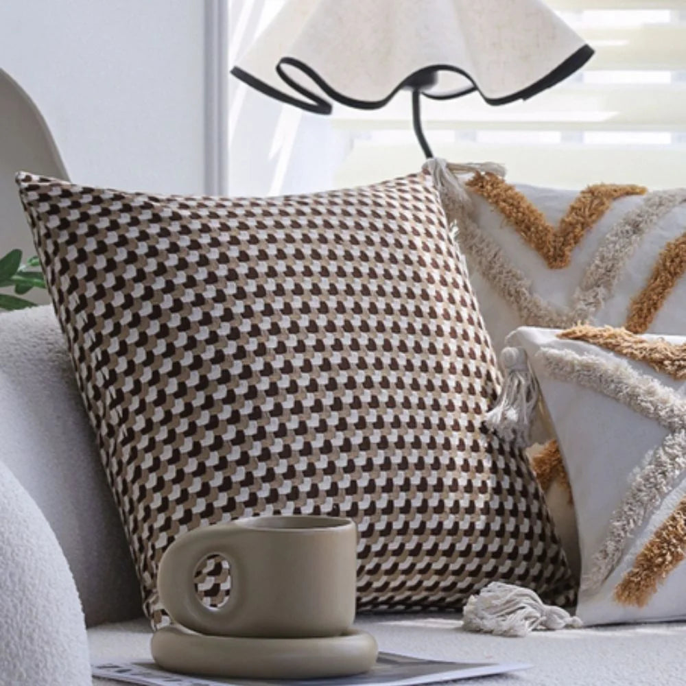 Cushion Cover Textured Pixel Weave Microfiber Machine Washable