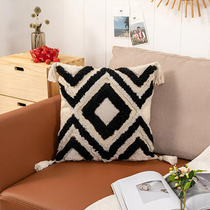 Cushion Cover Tufted Boho Cotton 18x18