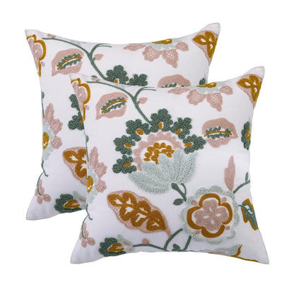 Cushion Cover Tufted Embroidered Microfiber 18x18 Indoor Outdoor