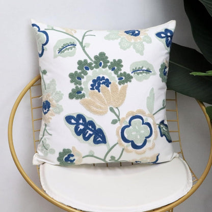 Cushion Cover Tufted Embroidered Microfiber 18x18 Indoor Outdoor