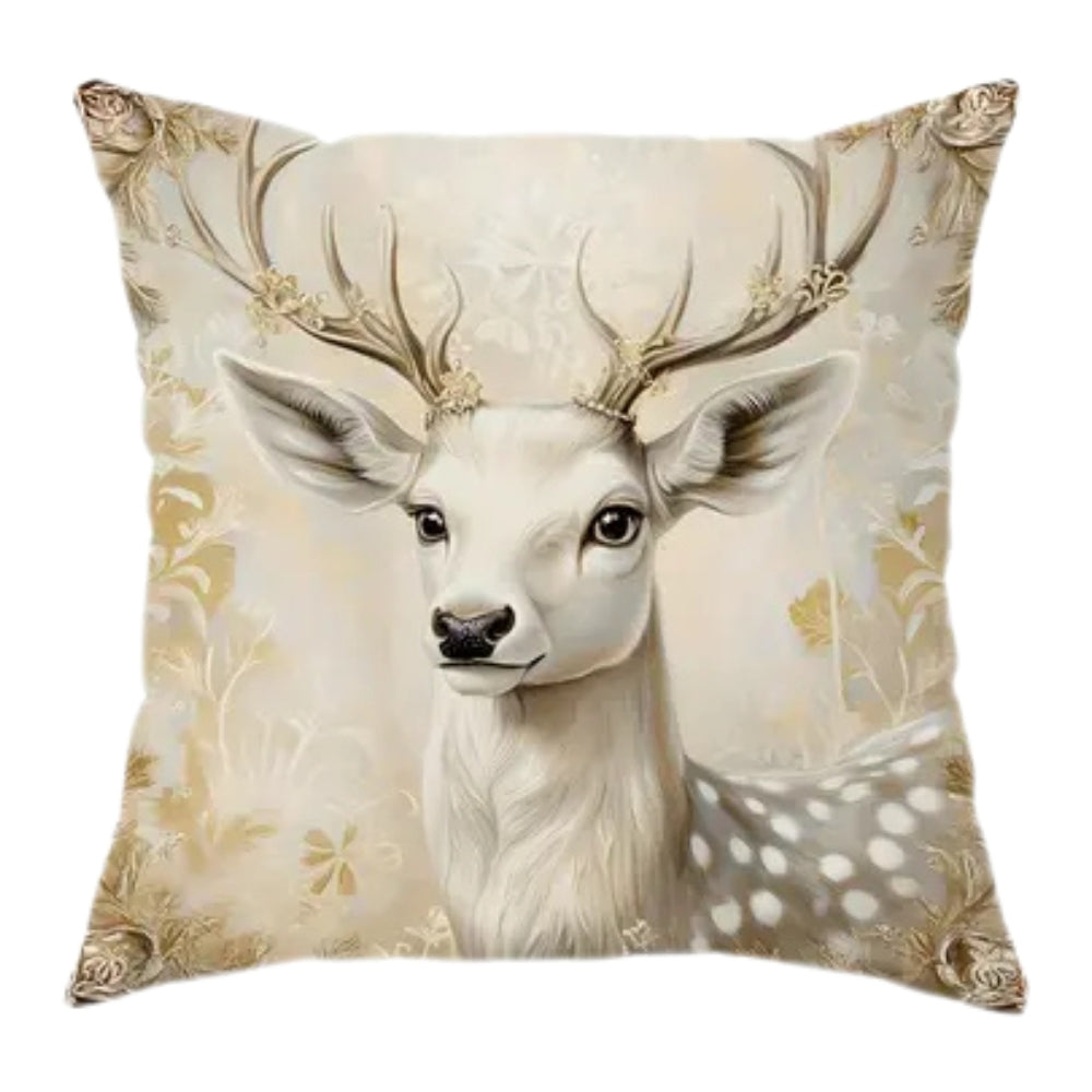 Cushion Cover Velvet Christmas Print Zipper 18x18