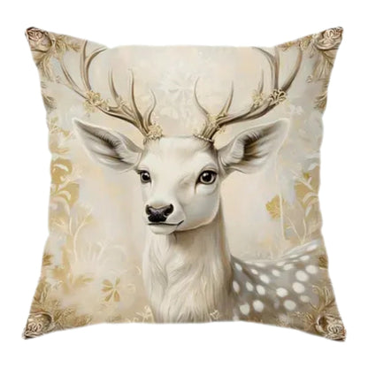 Cushion Cover Velvet Christmas Print Zipper 18x18