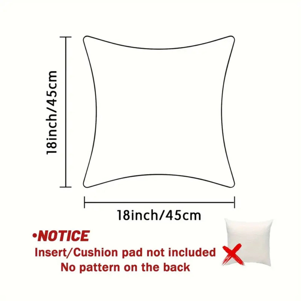 Cushion Cover Velvet Christmas Print Zipper 18x18