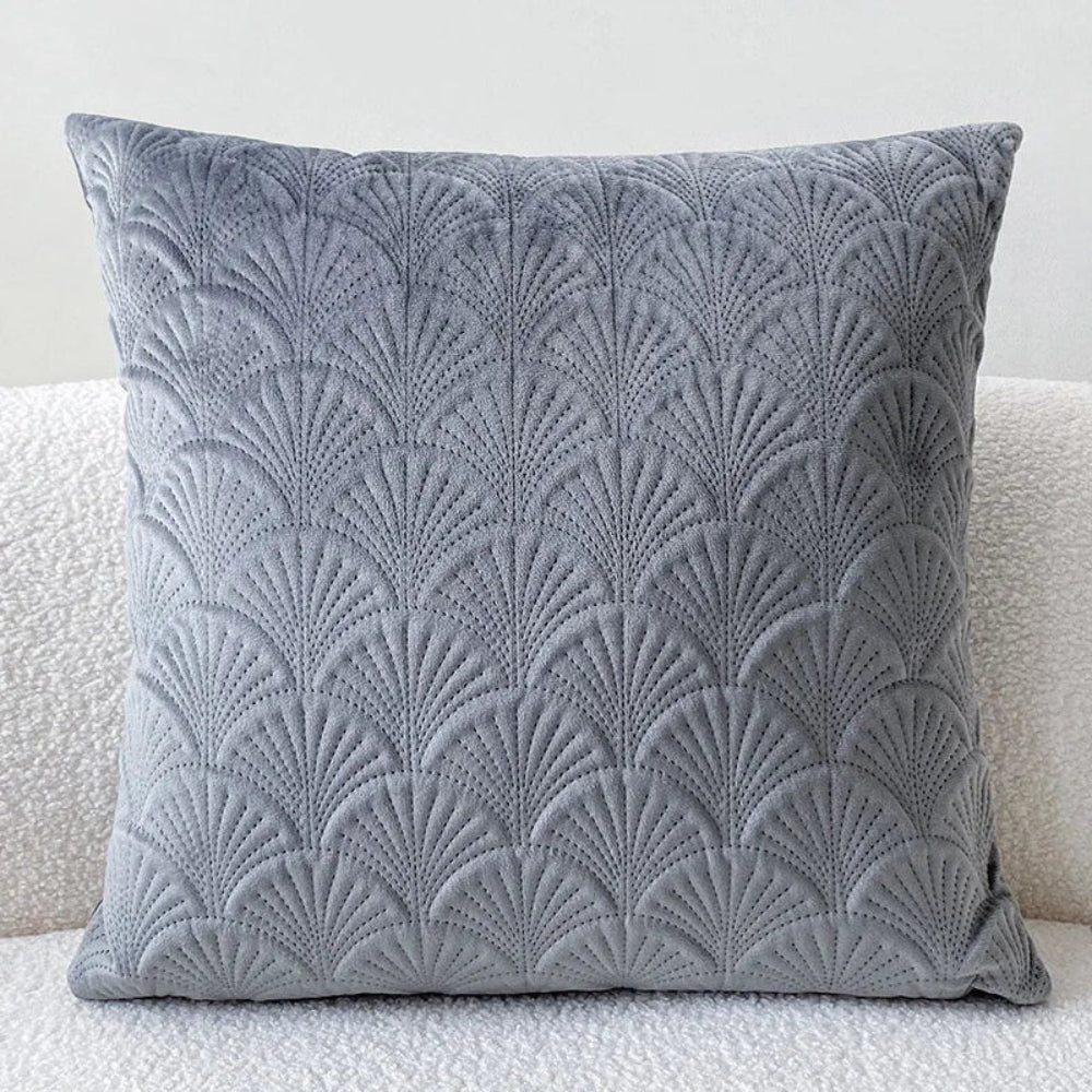 Cushion Cover Velvet Scallop 18 x 18 Inch