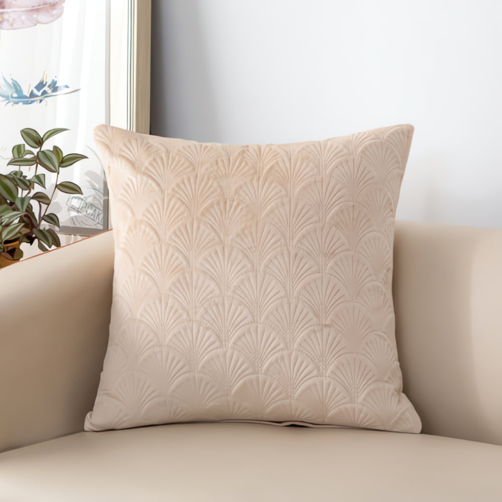 Cushion Cover Velvet Scallop 18 x 18 Inch