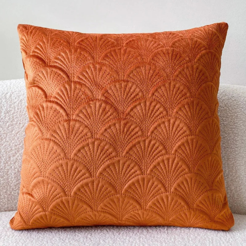Cushion Cover Velvet Scallop 18 x 18 Inch
