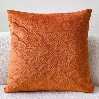 Cushion Cover Velvet Scallop 18 x 18 Inch