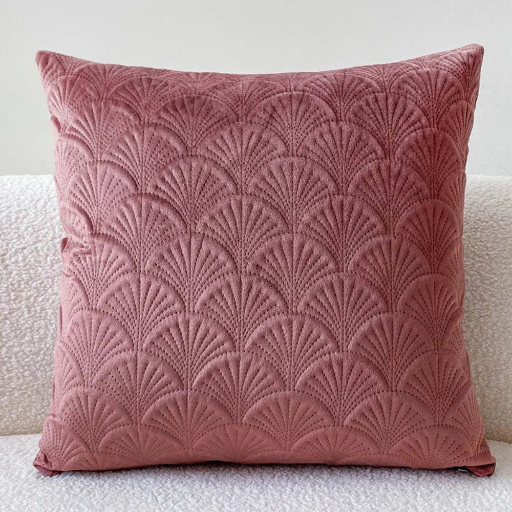 Cushion Cover Velvet Scallop 18 x 18 Inch