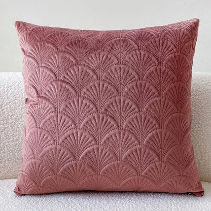 Cushion Cover Velvet Scallop 18 x 18 Inch