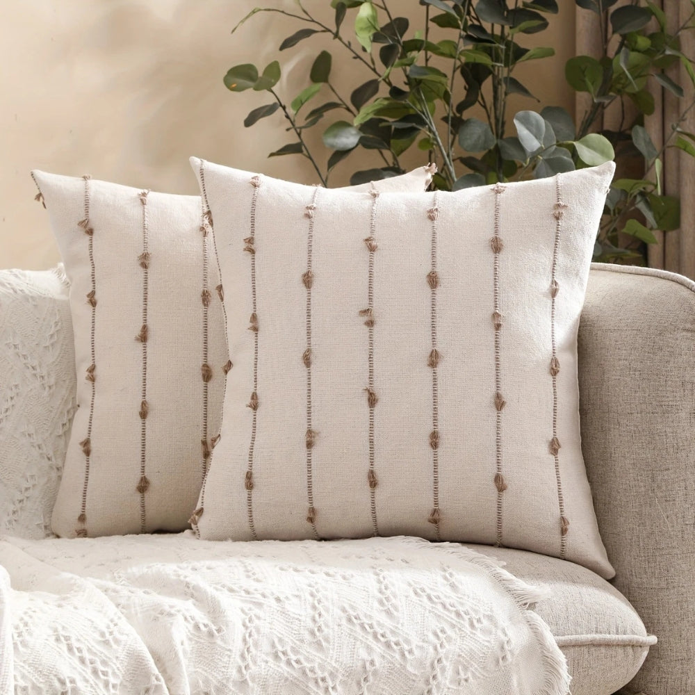 Cushion Cover Vertical Stitched Microfiber Machine Washable