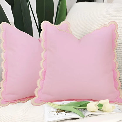Cushion Cover Wave Edge Pure Cotton Machine Washable