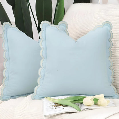 Cushion Cover Wave Edge Pure Cotton Machine Washable