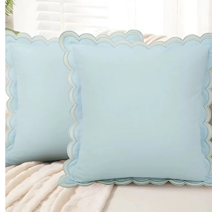 Cushion Cover Wave Edge Pure Cotton Machine Washable