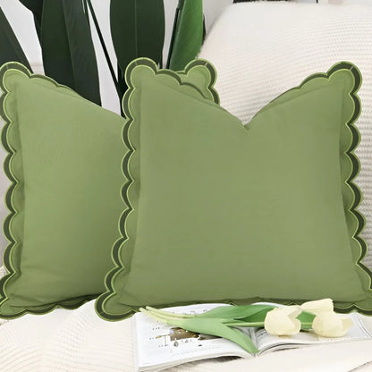 Cushion Cover Wave Edge Pure Cotton Machine Washable
