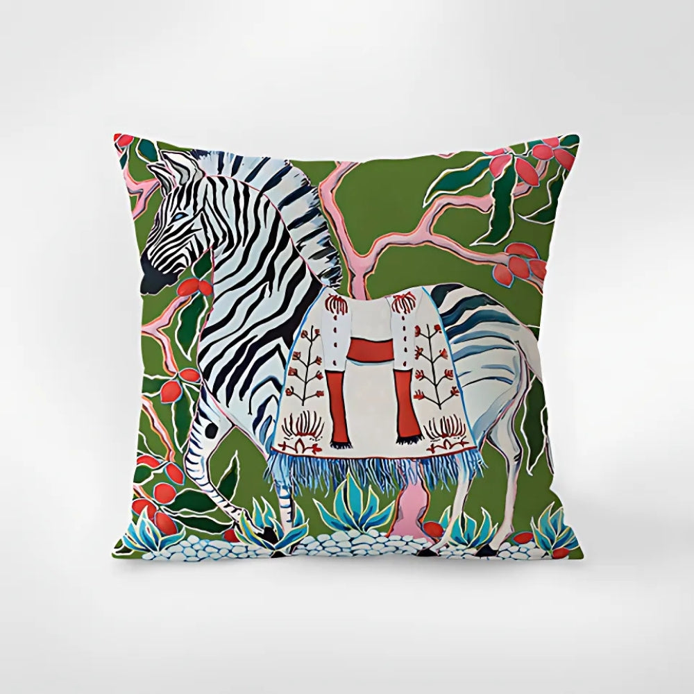 Cushion Cover Zebra Tapestry Botanical Accents 18x18