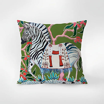 Cushion Cover Zebra Tapestry Botanical Accents 18x18