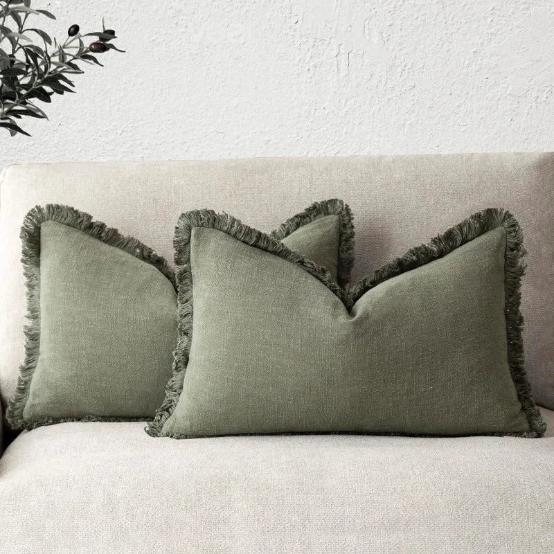 Cushion Covers Cotton-Linen Blend Set of 2
