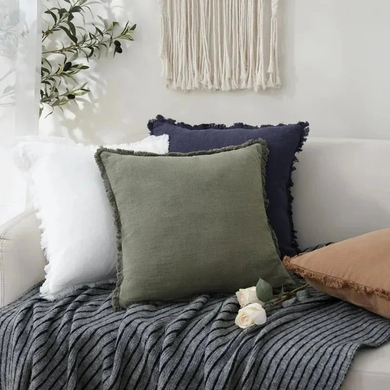 Cushion Covers Cotton-Linen Blend Set of 2