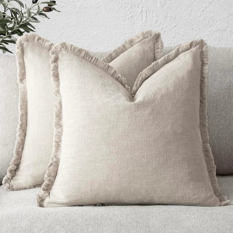 Cushion Covers Cotton-Linen Blend Set of 2