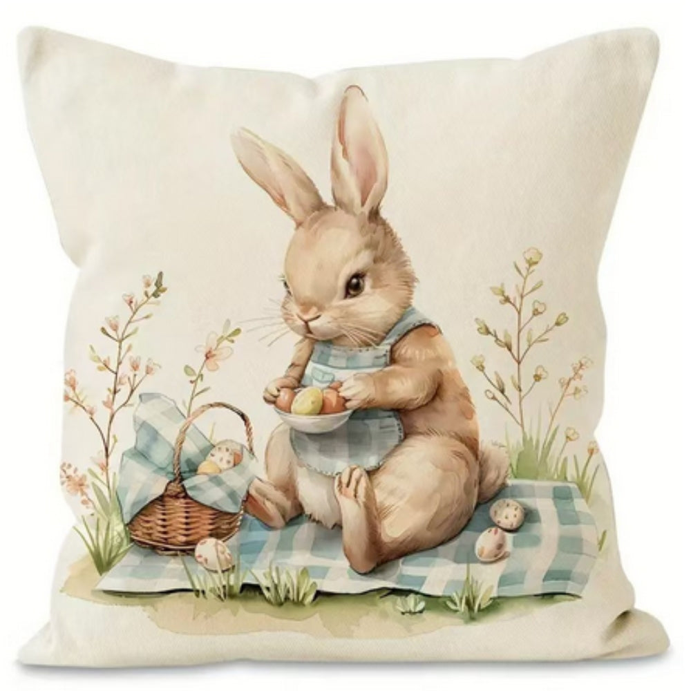 Cushion Covers Set Pastel Bunny Print Set of 4