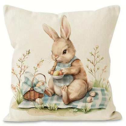 Cushion Covers Set Pastel Bunny Print Set of 4