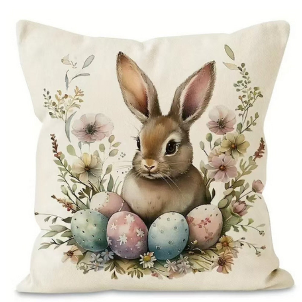 Cushion Covers Set Pastel Bunny Print Set of 4