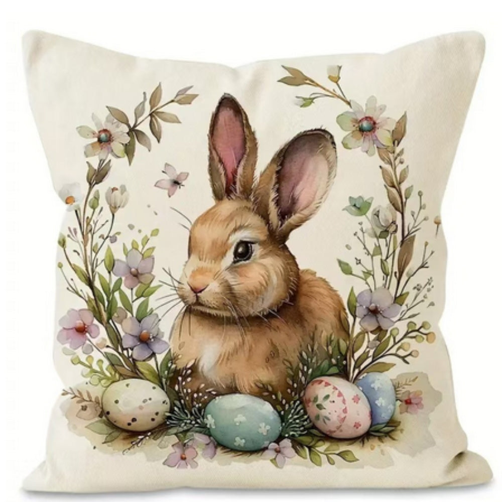 Cushion Covers Set Pastel Bunny Print Set of 4