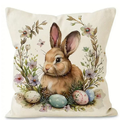 Cushion Covers Set Pastel Bunny Print Set of 4
