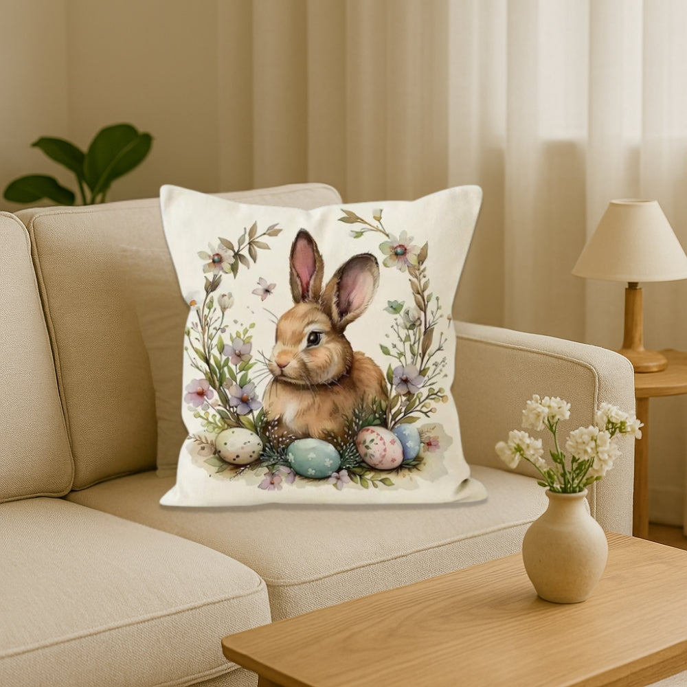 Cushion Covers Set Pastel Bunny Print Set of 4