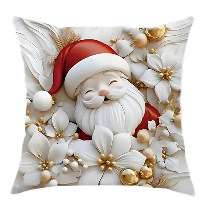 Cushion Covers Set of 4 Christmas Microfiber Hidden Zip